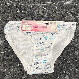 Women’s Bow Print Briefs - 3 Pack - White and Blue